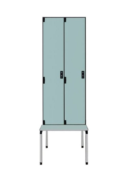 Armadio 2 posti con tetto piano e panca